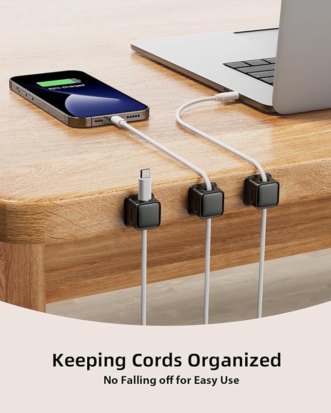 18 Pack Magnetic Cord Organizer Holder, Strong Adhesive Desk Cable Management - Image 2