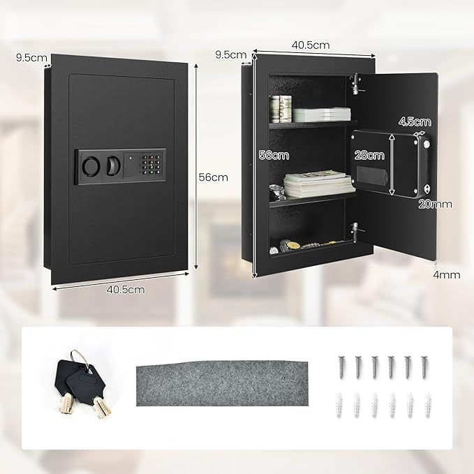 S AFSTAR Wall Safe Box, Electronic Digital Safe Box - Image 9