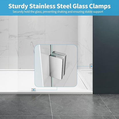 Shower Glass Panel, 30.5" W x 78.75" H Fixed Shower Screen Panel - Image 3