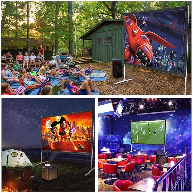 Instahibit 100" Outdoor Projector Screen and Stand Portable Movie Projection - Image 9