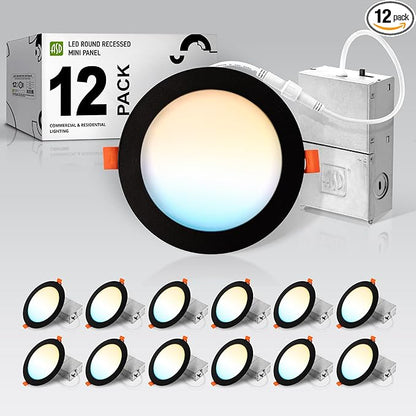 ASD 12 Pack LED Recessed Lighting 6 Inch 15W, 5 CCT 2700K-5000K CRI90+ by ASDLightingCorporation