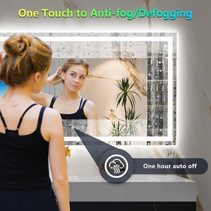 YEELAIT 60x40 Inch RGB LED Bathroom Mirror Front Light and RGB Backlit Lighted - Image 5