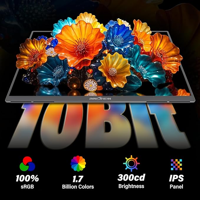 InnoView 23.8 Inch 2K 100Hz Large Portable Monitor ∆E<2 100% sRGB Fast IPS - Image 5