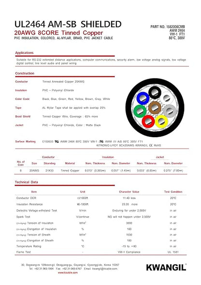 KWANGIL 8C 20AWG AMSB Shielded Cable Wire - Image 4