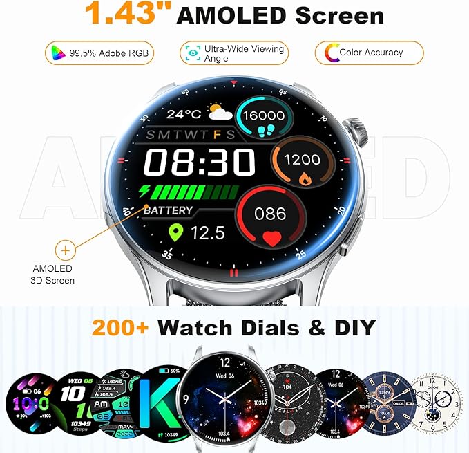 Smart Watch for Men Women Fitness: Make Answer Call Running Digital Mens - Image 6