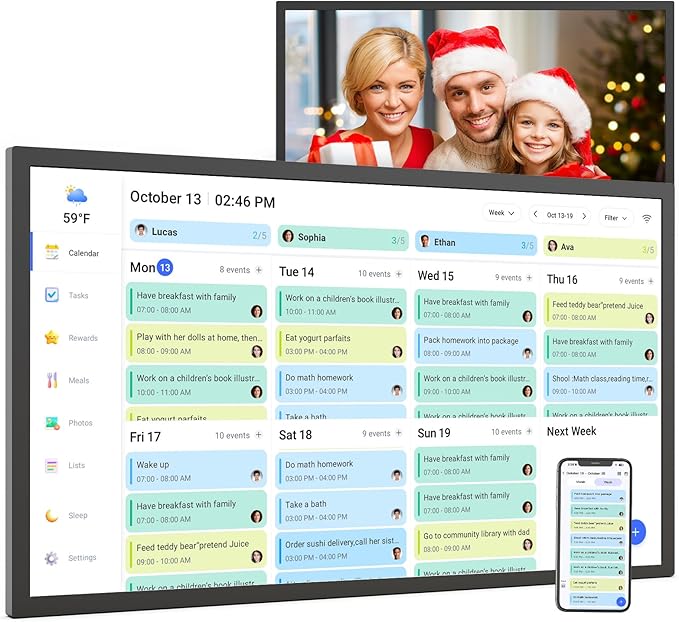 24" Digital Calendar Picture-Frame for-Wall-Planner by NETHGROW
