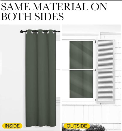 NICETOWN Living Room Curtains, Dark Mallard, 1 Pair, 70 x 84-inch, Home - Image 5