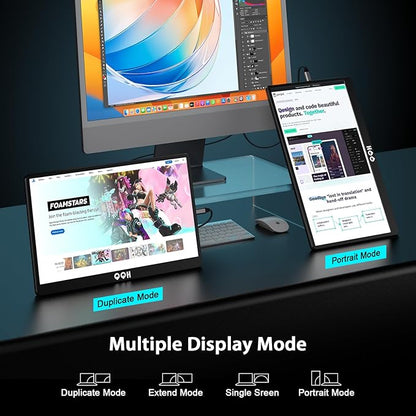 QQH Portable Monitor, 15.6" Portable Travel Monitor - Image 4