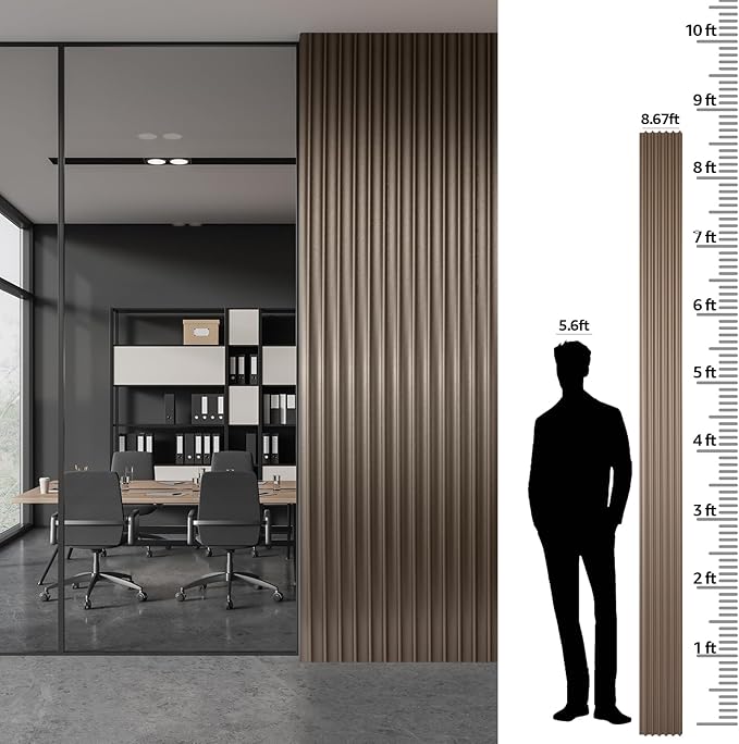 Art3dwallpanels Slat Wall Paneling, 8 Pack Wavy Grain Panel Wall Slats - Image 4