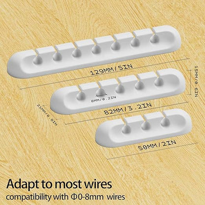 Apromisith USB Cable Organizer Clips Cord Holder, 10 Packs White Self Adhesive - Image 2