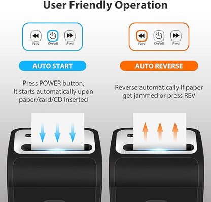 Paper Shredder for Home Office14-Sheet 60-Mins Micro Cut Shredder - Image 7