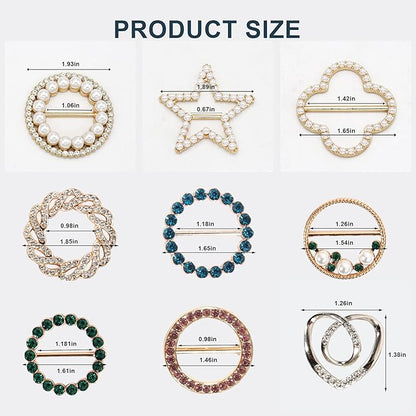 T-Shirt Clips 9 PCS, Clothes Corner Knotted Button, Fashion Alloy Pearl - Image 6