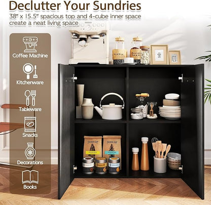 Giantex Modern Storage Cabinet, Anti-Tipping Device, Sturdy Metal Hings - Image 5