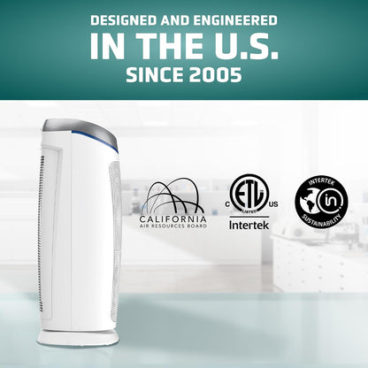 germguardian air purifier with genuine hepa 13 pet, side view