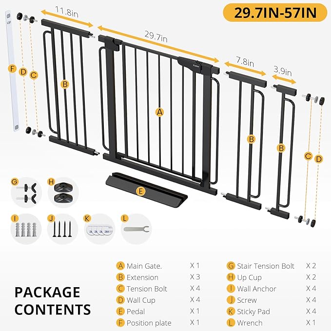 Cumbor 29.7-57" Extra Wide Baby Gate - Image 7