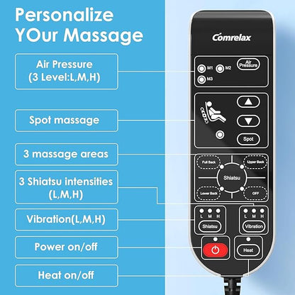 Shiatsu Massage Cushion with Heat, Kneading Massager with Vibration, Seat - Image 7