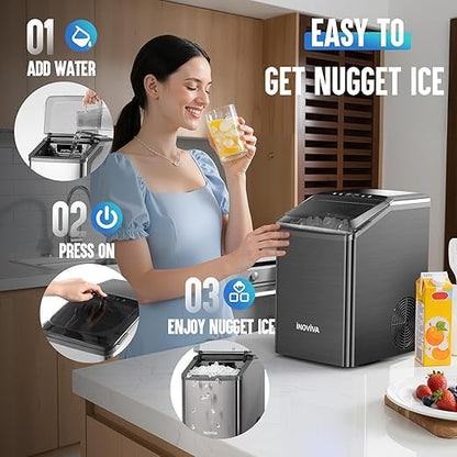 Nugget Ice Maker Countertop, 40lbs/24H Soft Chewable Pellet Ice Machine - Image 5
