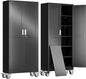 75" H Metal Garage Storage Cabinet, Rolling Tool Cabinet by erosoei