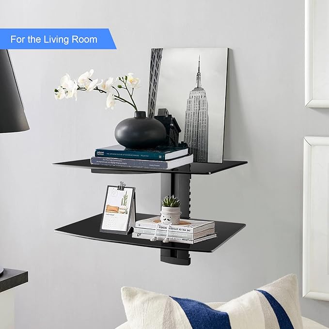 Suptek Glass Floating Shelves, TV Wall Mount - Image 7