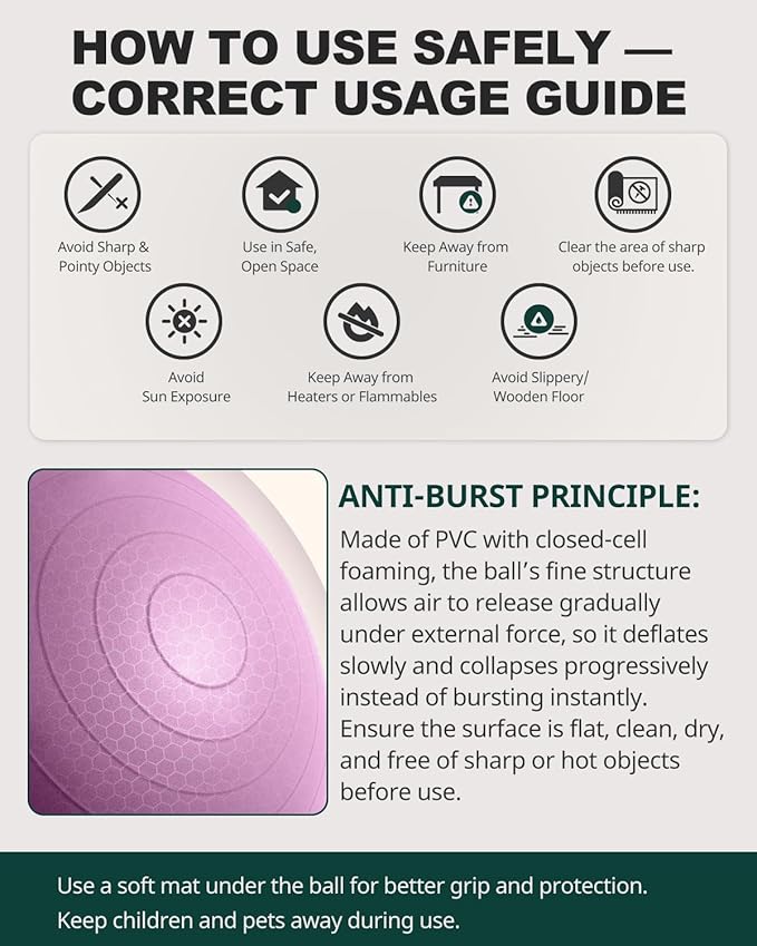 Trideer Exercise Ball for Yoga, Pilates & Fitness – Stability Ball Equipment - Image 2