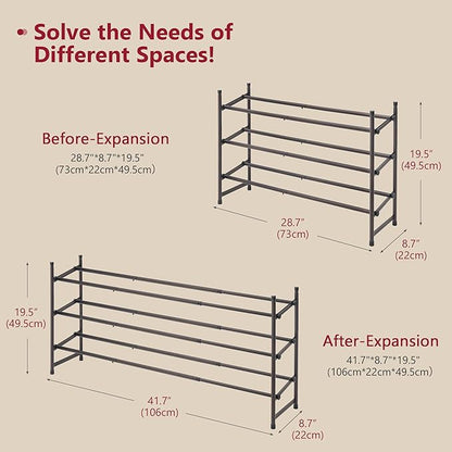 Tajsoon 3 Tier Expandable Shoe Rack - Image 3