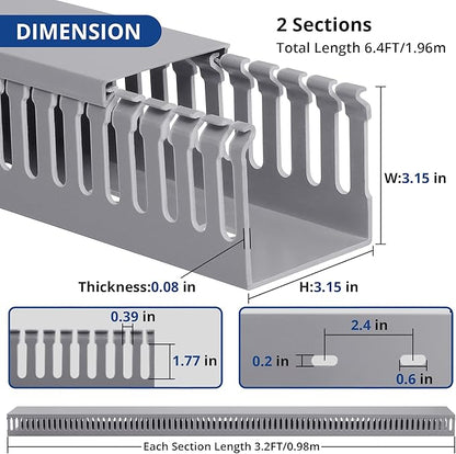 ZhiYo 3x3in Cable Raceway, 6.6FT Large Wire Tray, Cord Hider - Image 3