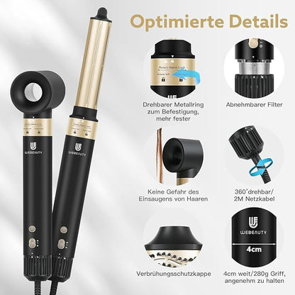 webeauty 5 in 1 Hot Air Styler, High-Speed Negative Ionic Hair Dryer - Image 7