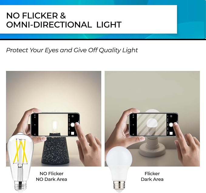 Hizashi Vintage LED Edison Bulb Dimmable, 6W Equivalent 60W, 4000k Neutral White - Image 4