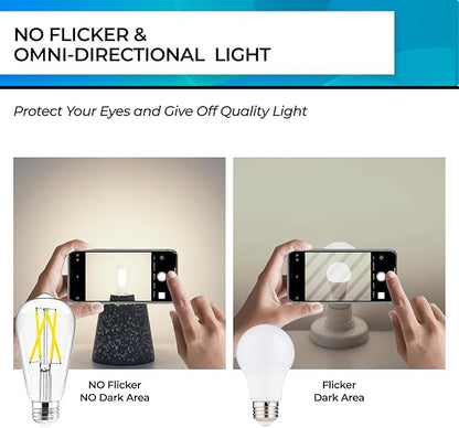 Hizashi Vintage LED Edison Bulb Dimmable, 6W Equivalent 60W, 4000k Neutral White - Image 4