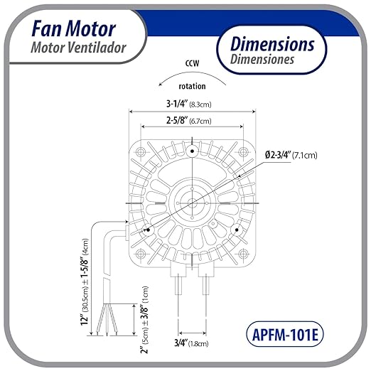 Appli Parts APFM-101E 10W Refrigeration Condenser and Evaporator Motor 115V - Image 3