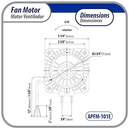 Appli Parts APFM-101E 10W Refrigeration Condenser and Evaporator Motor 115V - Image 3