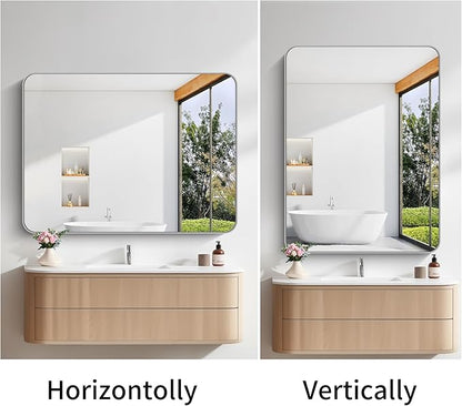 FORBATH 36x48 Inch Silver Bathroom Mirror - Image 7
