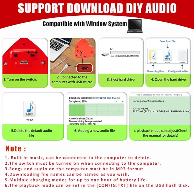 Voice Recorder, XLW 16min USB Downloadable, Recordable Sound Chips Module - Image 5