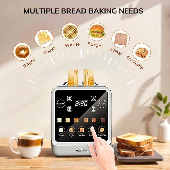 Keenstone Toaster 4 Slice, Digital Smart Toaster - Image 5