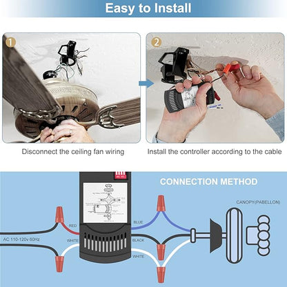 Universal Ceiling Fan Remote Control Kit Dimmable, Replacement - Image 4
