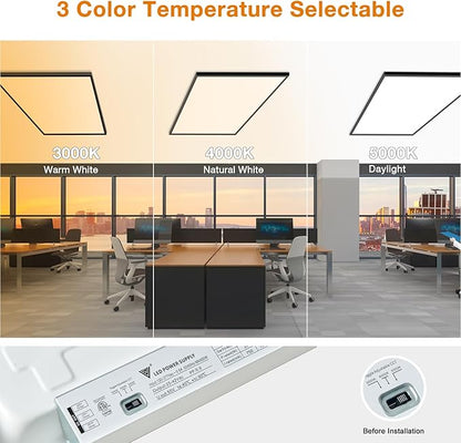 Mcacggo Black 2x4 FT LED Flat Panel Light Surface Mount 2 Pack, 0-10V Dimmable - Image 3