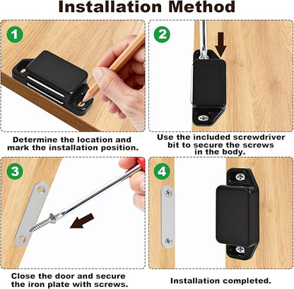 8 Pack Magnetic Push Latch, Heavy Duty Magnetic Touch Latch, - Image 5