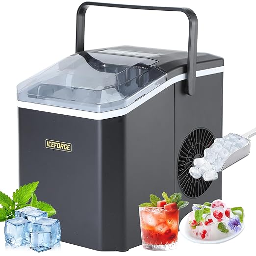 Portable ice Machine: with Handle, with Cleaning Function, with Basket and Spoon by Unknown