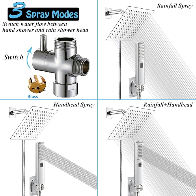 Dual Shower Heads with Handheld Spray Combo, Anti-Clog Nozzles, Ultra Thin - Image 6