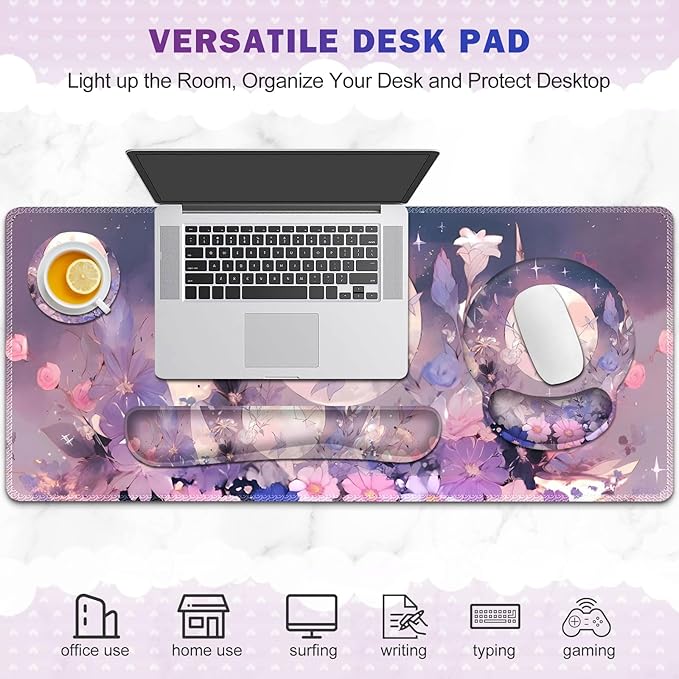 Large Desk Mat, Gaming Mouse Pad, Desk Pad Protector, XXL Mousepad + Keyboard - Image 8