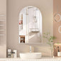 Arched Medicine Cabinet with Mirror, Brushed Nickel Mirror Cabinet with Storage by Mepplzian
