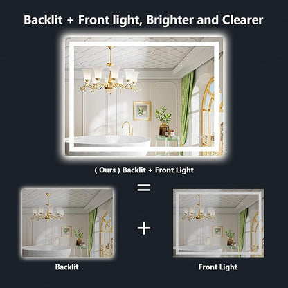 YEELAIT 55x40 Inch LED Bathroom Mirror - Image 2