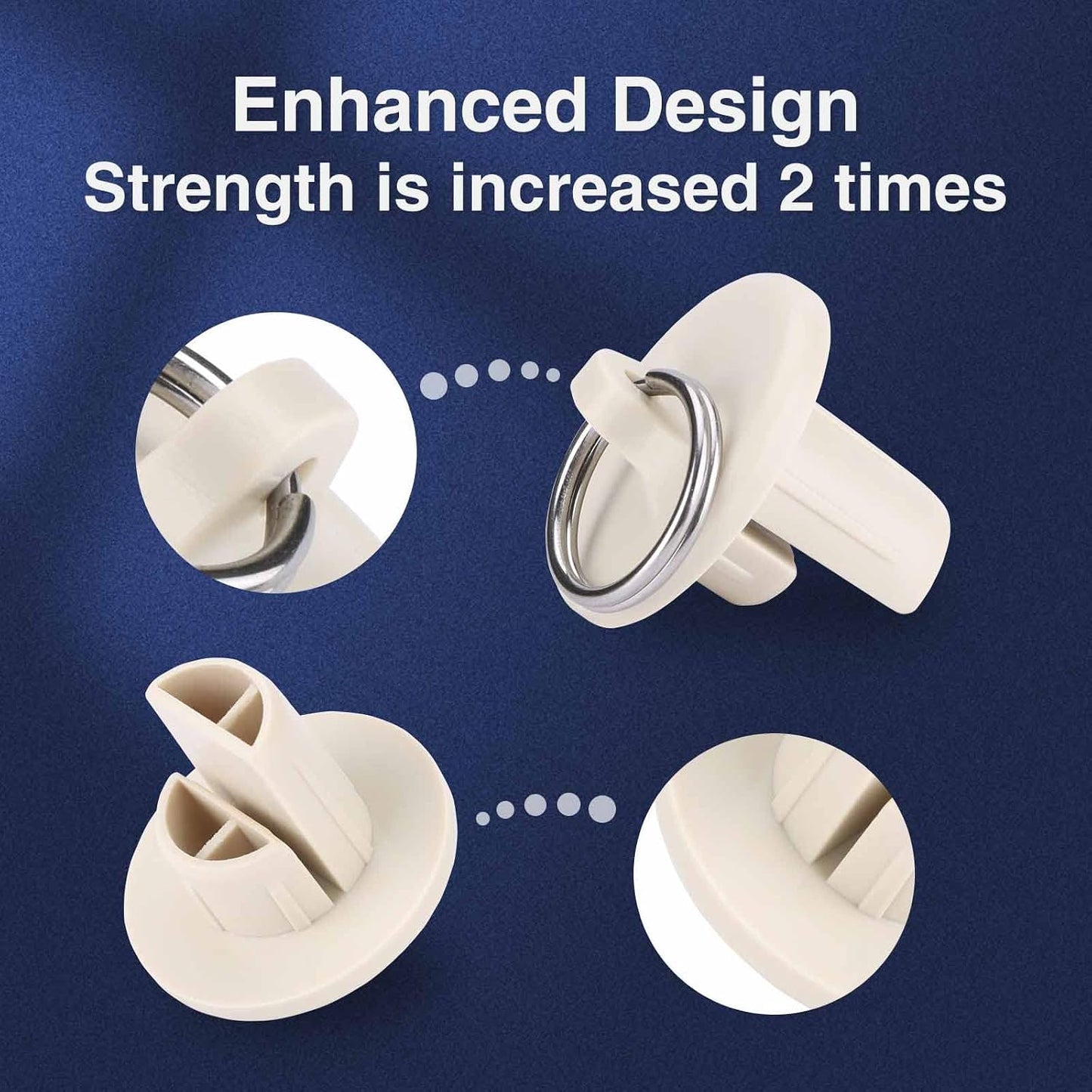 Coolaroo Replacement Parts,Shade Tie Downs,Outdoor Roller Shade Part | Bungee Kit and End Cap,Weather Resistance,for Coolaroo Outdoor Blinds,Sand,2 Set