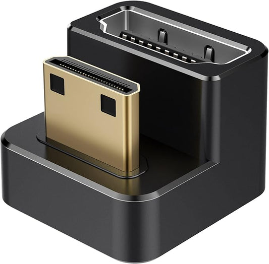 AGVEE 2 Pack 180 Degree Angled Mini HDMI Male to HDMI Female Adapter, U-Shaped by AGVEE