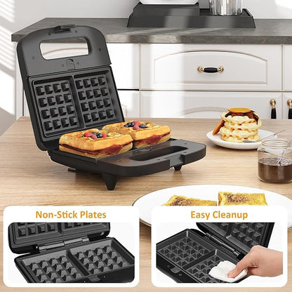 Sunvivi Waffle Iron, Panini Press Grill and Sandwich Maker Set, 3 in 1 Electric - Image 5