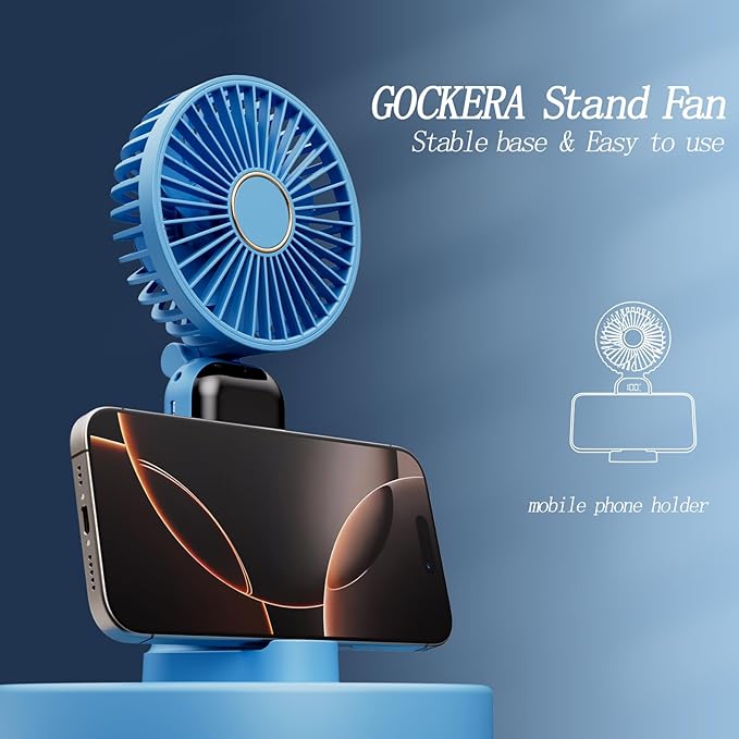 GOCKERA Portable Fan, 4200mAh Battery Operated Fan, 5 Speeds&Digital Display - Image 5