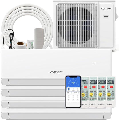 COSTWAY 30k Quad 4 Zone Mini Split Air Conditioner, 23 SEER2, 9k+9k+9k+9k BTU by COSTWAY