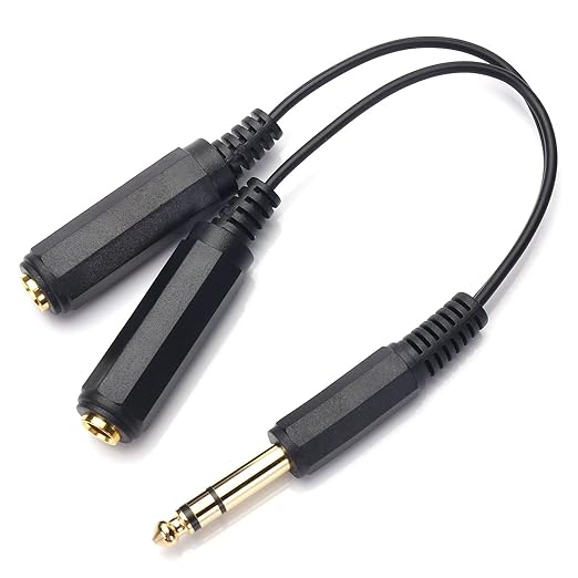 Disino 1/4 Splitter, 1/4" TRS Stereo Male to Dual Female Y Splitter Cable - Image 2