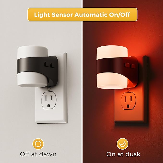 L LOHAS LED Colored Night Lights Plug into Wall, 3 Brightness Level, 1W Low - Image 3