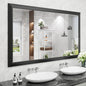 Amorho Black Bathroom Mirror, 60X36 Inch Thick Metal Framed Wall Mirrors by Amorho